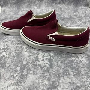 Vans Maroon Slip-On Shoes